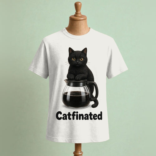 Catfinated Coffee Pot tee – White
