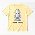 Thrust Issues tee in Pale Yellow, flat lay